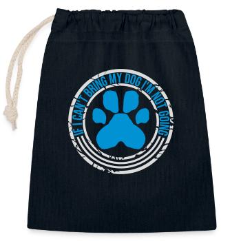 Citation Apportez mon chien - Sac cadeau en coton avec cordon (25 x 30 cm) - bleu marine - Devant