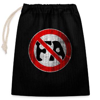 Italian Antifa Italy - Closable cotton gift bag (25x30cm) - black - Front