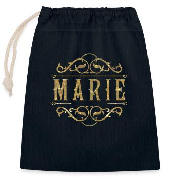 Marie gold - Verschließbarer Geschenkbeutel aus Baumwolle (25x30cm) - Navy - Vorne