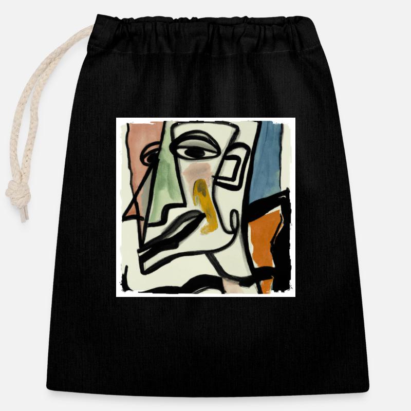 Focus - Closable cotton gift bag (25x30cm) - black