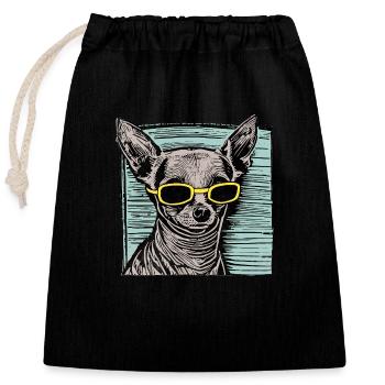 Ay Chihuahua - Closable cotton gift bag (25x30cm) - black - Front