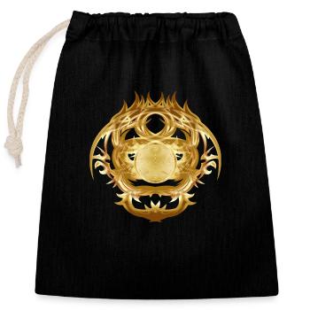 Le Temps du Dragon - Sac cadeau en coton avec cordon (25 x 30 cm) - noir - Devant