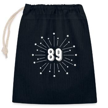 89th Starry Birthday - Gift 89 Years - Closable cotton gift bag (25x30cm) - navy - Front