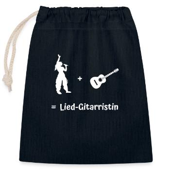 Liedgitarristin - Verschließbarer Geschenkbeutel aus Baumwolle (25x30cm) - Navy - Vorne