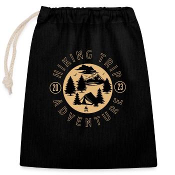 Wandern - Ausflug - Wildniss - 2023 - Verschließbarer Geschenkbeutel aus Baumwolle (25x30cm) - Schwarz - Vorne