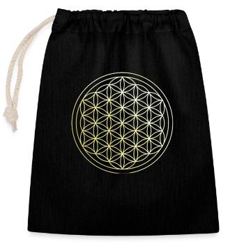 Flower of life Herbst kollektion auf Psylike - Verschließbarer Geschenkbeutel aus Baumwolle (25x30cm) - Schwarz - Vorne