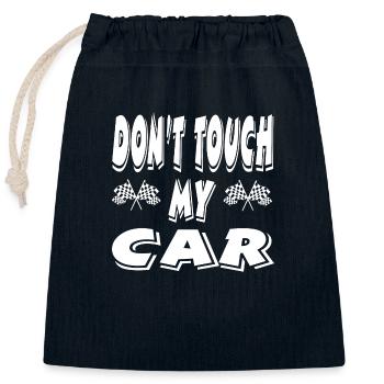 Car - Closable cotton gift bag (25x30cm) - navy - Front