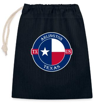Arlington Texas Flagge USA Reise Souvenir Abzeichen - Verschließbarer Geschenkbeutel aus Baumwolle (25x30cm) - Navy - Vorne