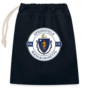 Springfield Massachusetts Flagge USA Reisesouvenir - Verschließbarer Geschenkbeutel aus Baumwolle (25x30cm) - Navy - Vorne