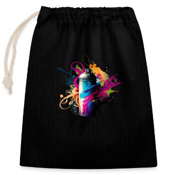 Can Graffiti - Verschließbarer Geschenkbeutel aus Baumwolle (25x30cm) - Schwarz - Vorne