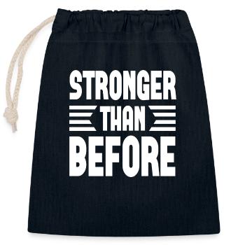 Stronger Than Before - Closable cotton gift bag (25x30cm) - navy - Front