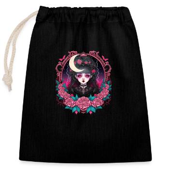 Victorian Gothic Lady - Closable cotton gift bag (25x30cm) - black - Front