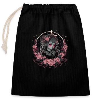 Victorian gothic Sailor Lady - Closable cotton gift bag (25x30cm) - black - Front