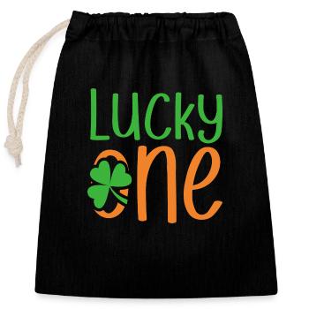 Lucky One St. Patricks Day - Verschließbarer Geschenkbeutel aus Baumwolle (25x30cm) - Schwarz - Vorne