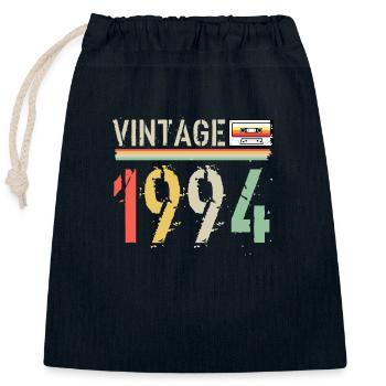 Cassette vintage 1994 - Sac cadeau en coton avec cordon (25 x 30 cm) - bleu marine - Devant