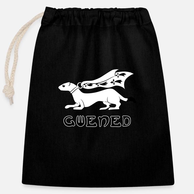 Gwened (vannes) - Sac cadeau en coton avec cordon (25 x 30 cm) - noir