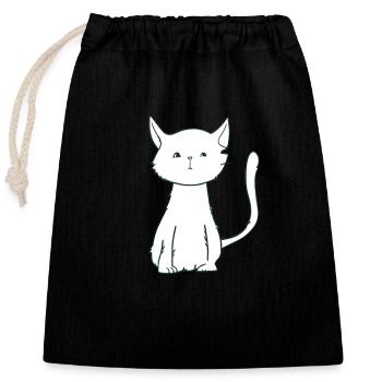 Cat Symbol Animal Cartoon - Closable cotton gift bag (25x30cm) - black - Front