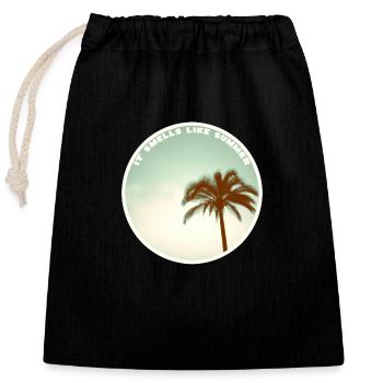 He smells so guuut... - Closable cotton gift bag (25x30cm) - black - Front