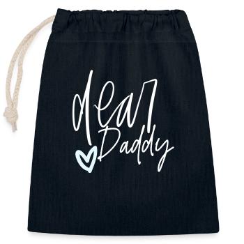 Dear daddy - Closable cotton gift bag (25x30cm) - navy - Front