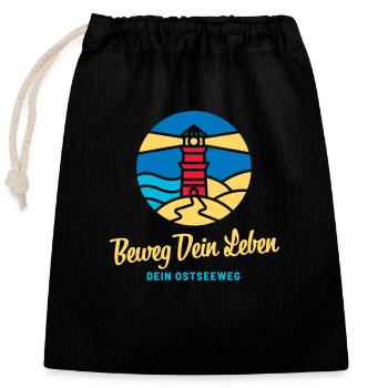 Beweg Dein Leben - Verschließbarer Geschenkbeutel aus Baumwolle (25x30cm) - Schwarz - Vorne