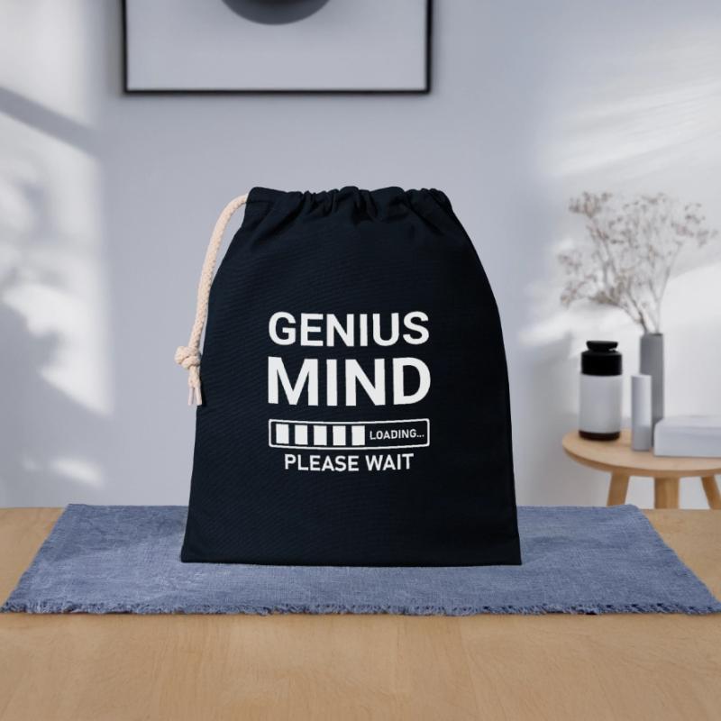 Genius Mind Loading Please Wait Closable cotton gift bag (25x30cm)