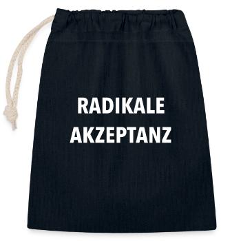 Radikale Akzeptanz - Lebensumstände so hinzunehmen - Verschließbarer Geschenkbeutel aus Baumwolle (25x30cm) - Navy - Vorne