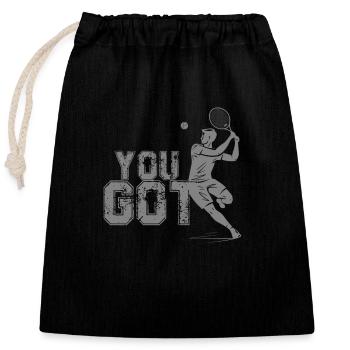 sport - Sac cadeau en coton avec cordon (25 x 30 cm) - noir - Devant