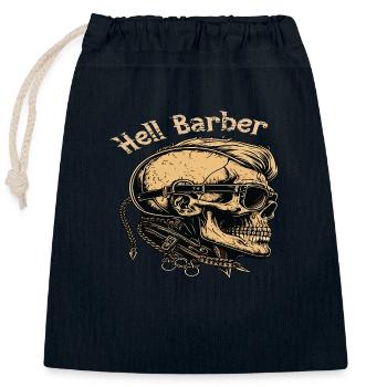 Hell Barber Skull Totenkopf - Verschließbarer Geschenkbeutel aus Baumwolle (25x30cm) - Navy - Vorne