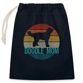 Doodle Mama - Verschließbarer Geschenkbeutel aus Baumwolle (25x30cm) - Navy - Vorne