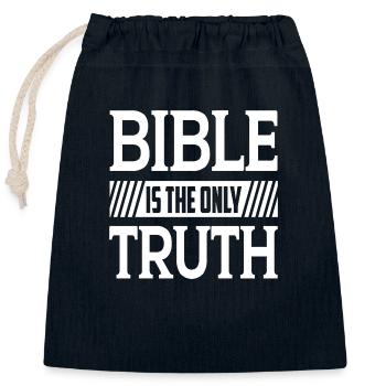 Bible Is The Only Truth - Verschließbarer Geschenkbeutel aus Baumwolle (25x30cm) - Navy - Vorne