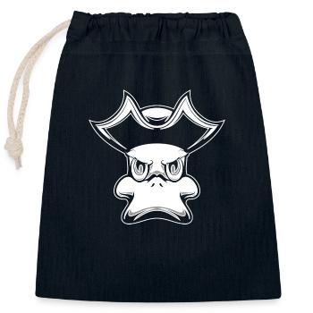 Duck pirate evil - Closable cotton gift bag (25x30cm) - navy - Front