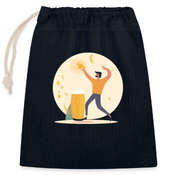 Danse de la bière - Célébration avec style - Sac cadeau en coton avec cordon (25 x 30 cm) - bleu marine - Devant