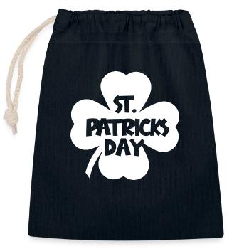 St. Patrick`s Day - Verschließbarer Geschenkbeutel aus Baumwolle (25x30cm) - Navy - Vorne