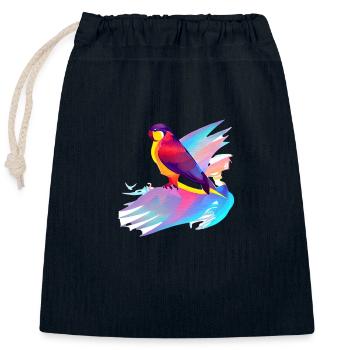 Wellensittich Vogel Nymphensittich Vogelbesitzer - Verschließbarer Geschenkbeutel aus Baumwolle (25x30cm) - Navy - Vorne