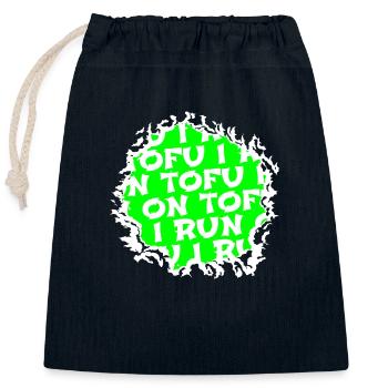 végétarien blague anniversaire plante go vegan légume - Sac cadeau en coton avec cordon (25 x 30 cm) - bleu marine - Devant