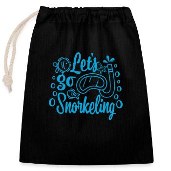 Let´s Go Snorkeling - Verschließbarer Geschenkbeutel aus Baumwolle (25x30cm) - Schwarz - Vorne
