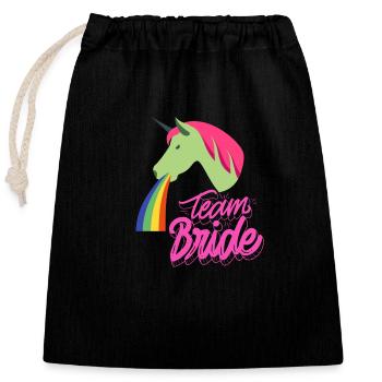 Team Bride - Verschließbarer Geschenkbeutel aus Baumwolle (25x30cm) - Schwarz - Vorne