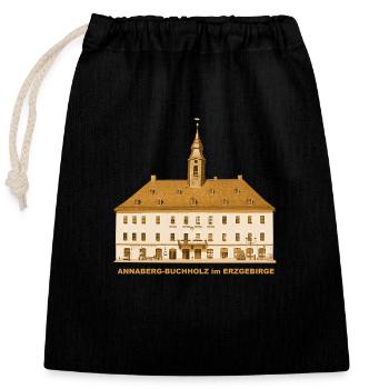 Hôtel de ville d’Annaberg Buchholz Erzegebirge Saxe - Sac cadeau en coton avec cordon (25 x 30 cm) - noir - Devant