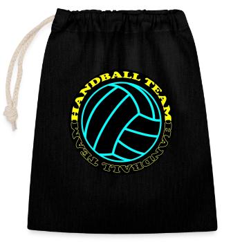 Équipe de handball 3 - Sac cadeau en coton avec cordon (25 x 30 cm) - noir - Devant