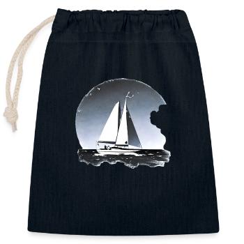 Segelsport Segeln Segelboot Segler Segelschiff - Verschließbarer Geschenkbeutel aus Baumwolle (25x30cm) - Navy - Vorne