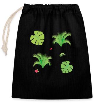 digital vector illustration - Closable cotton gift bag (25x30cm) - black - Front