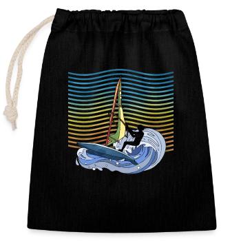 Windsurfing - Closable cotton gift bag (25x30cm) - black - Front