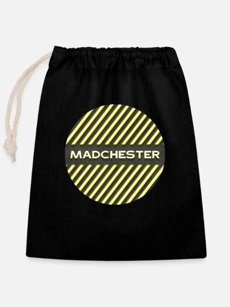 MADCHESTER - Verschließbarer Geschenkbeutel aus Baumwolle (25x30cm) - Schwarz