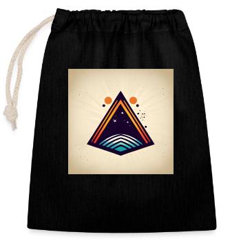Space Triangle - Closable cotton gift bag (25x30cm) - black - Front
