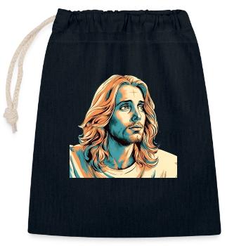 Jesus Christ #01 - Verschließbarer Geschenkbeutel aus Baumwolle (25x30cm) - Navy - Vorne