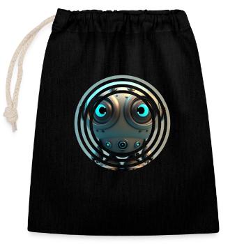 Dans le robot - Sac cadeau en coton avec cordon (25 x 30 cm) - noir - Devant