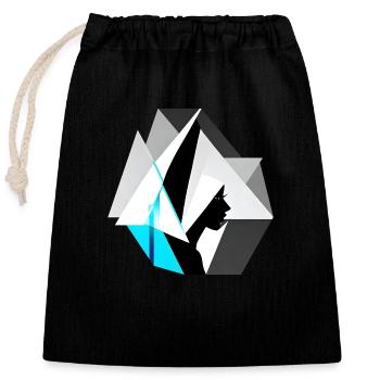 Fashionably late - Closable cotton gift bag (25x30cm) - black - Front