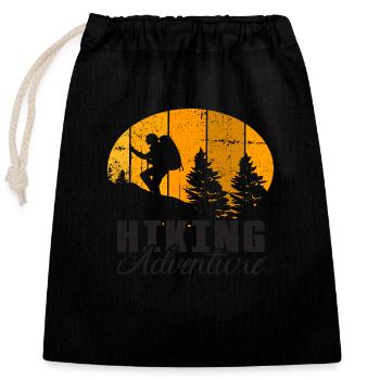 HIking Adventure - Verschließbarer Geschenkbeutel aus Baumwolle (25x30cm) - Schwarz - Vorne