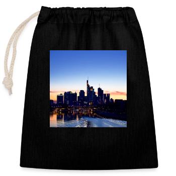 Horizon de Francfort - Sac cadeau en coton avec cordon (25 x 30 cm) - noir - Devant