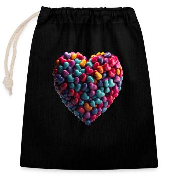 A declaration of love doesn't have to be perfect - Closable cotton gift bag (25x30cm) - black - Front